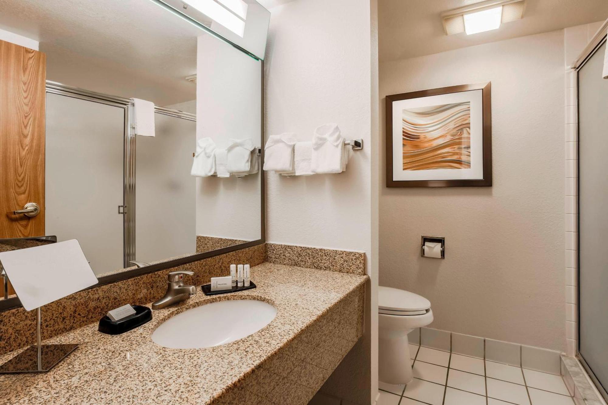 Double Room with Two Double Beds and Roll-In Shower - Mobility Access/Hearing Accessible