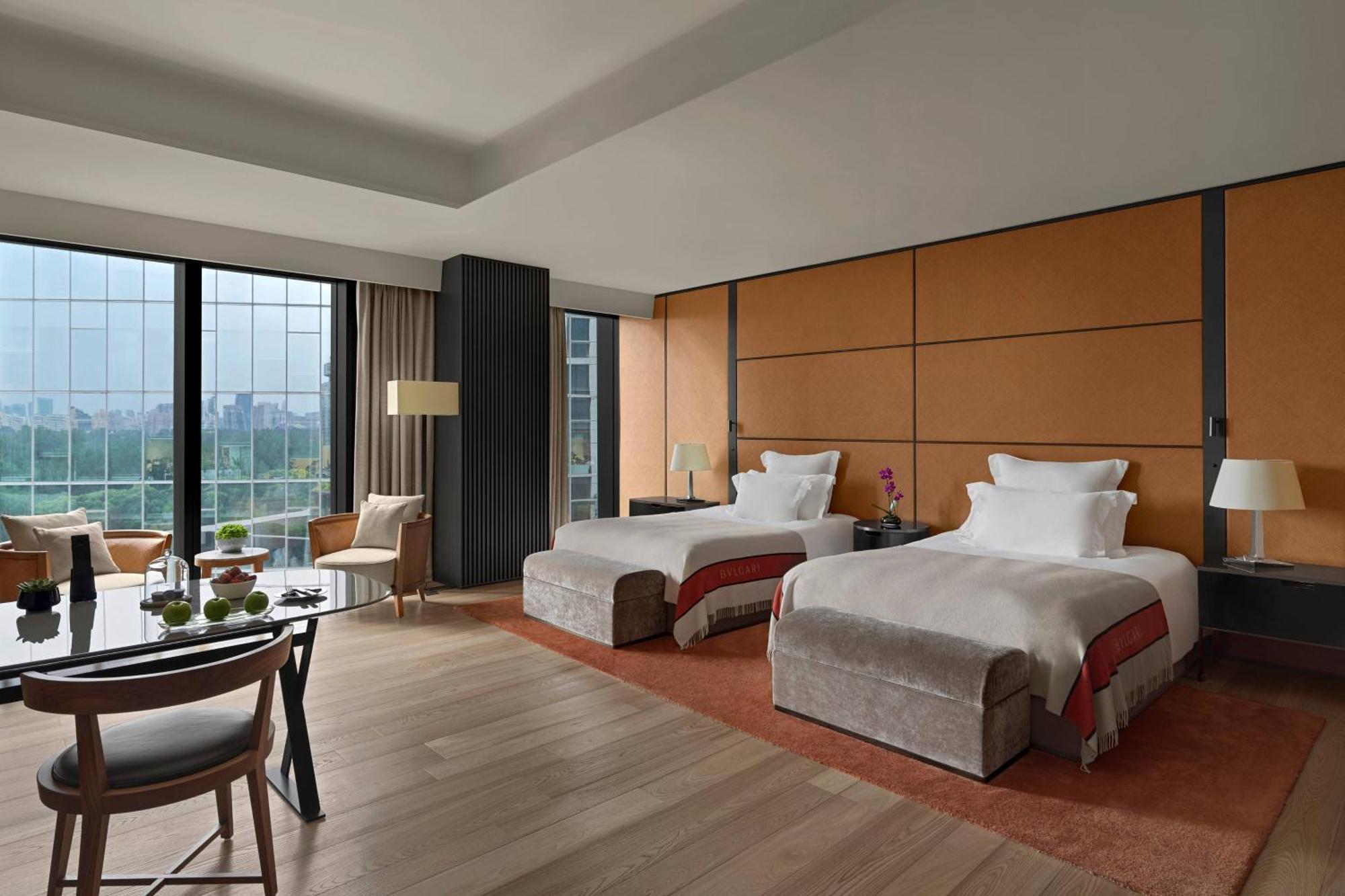 Deluxe Room with Two Double Beds and City View (Free Minibar soft drinks & beers + 3km pick-up or drop-off service + 1.4 meters wide double beds)