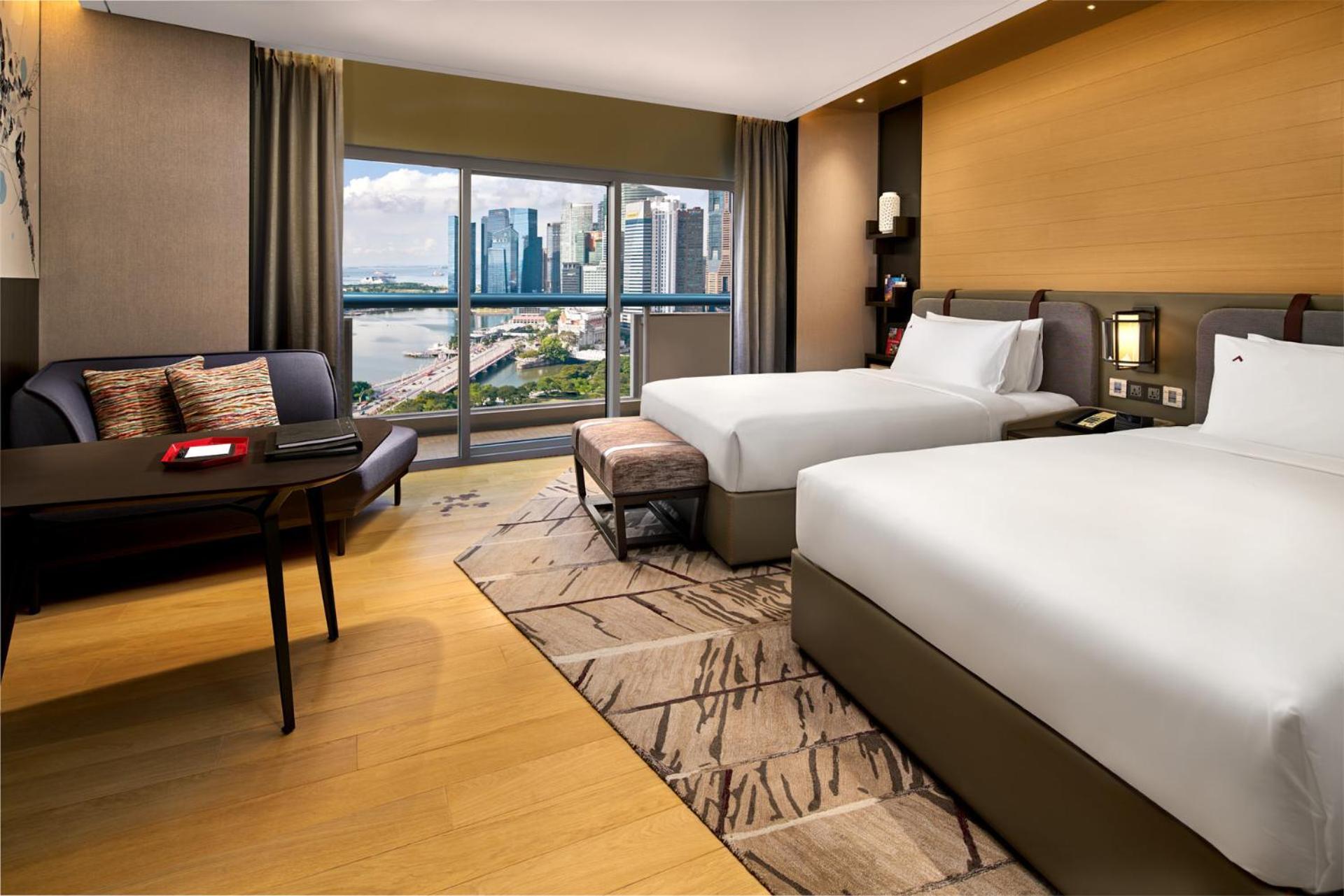 Executive Marina Bay, 2 Letti Matrimoniali, Accesso Lounge L65, Piano Alto, Balcone, Vista Marina Bay
