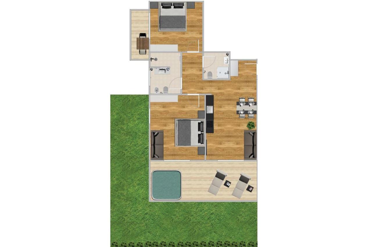Deluxe Two-Bedroom Apartment with Terrace and Balcony